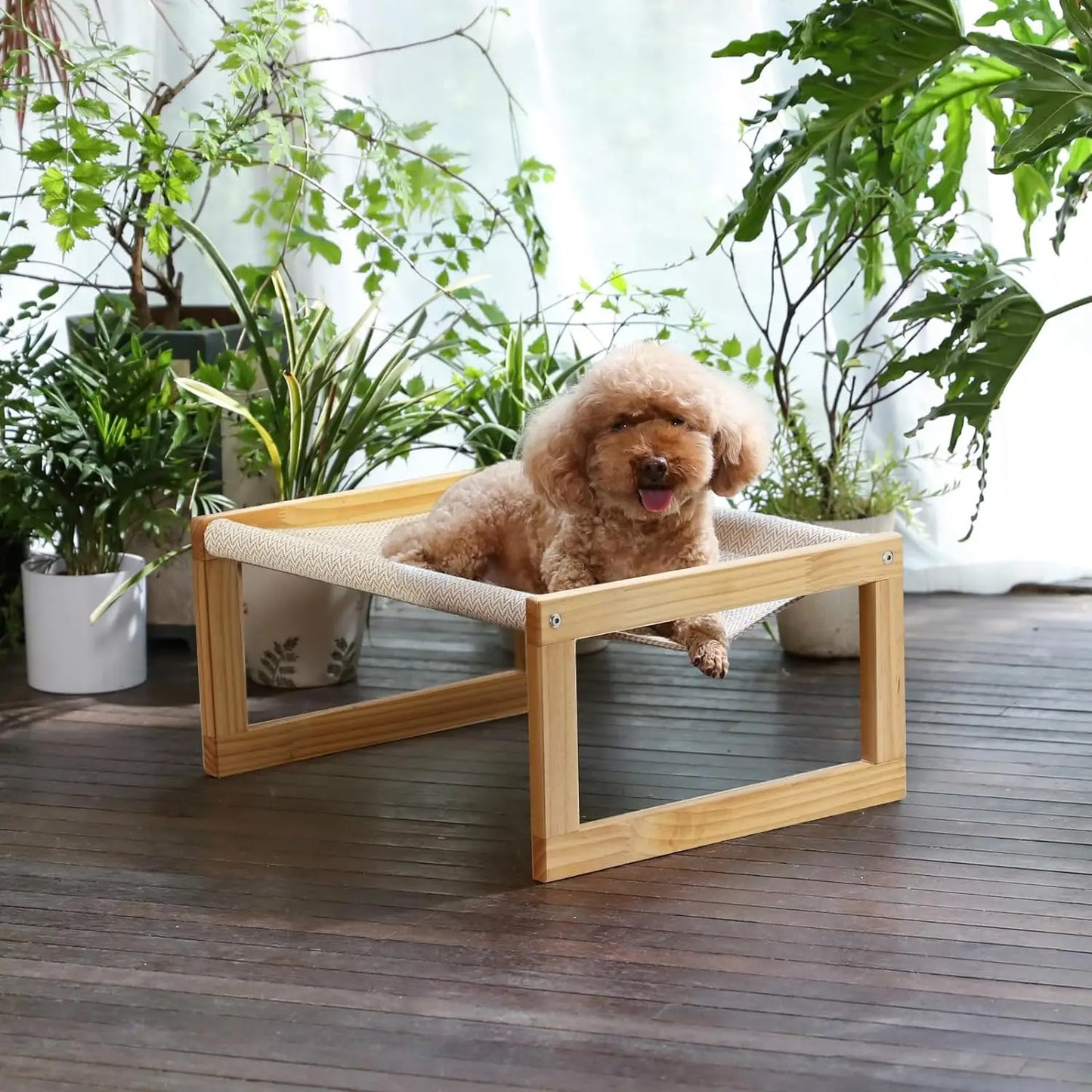 Breathable Dog/ Cat Bed Wooden- For Hot Summer Days!