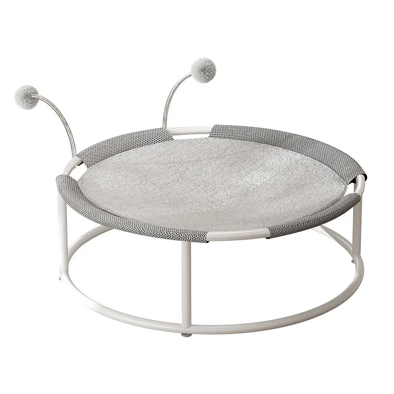 Washable Mesh Cat Bed Hammock with Spring Pom-Pom Fun – Your Pet's Favorite Hangout for Lazy Days!