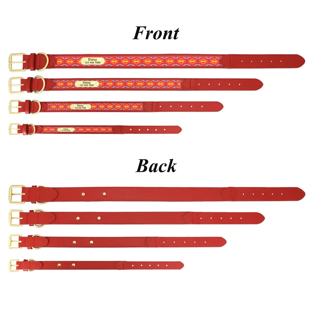 Ethnic Embroidery Personalized Dog Collar – Stylish, Customizable & Perfect for All Breeds
