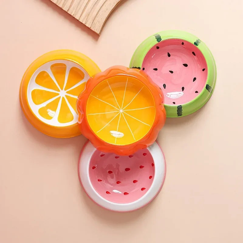 Fruit-Themed Ceramic Pet Bowls – Fun & Functional for Cats and Small Dogs