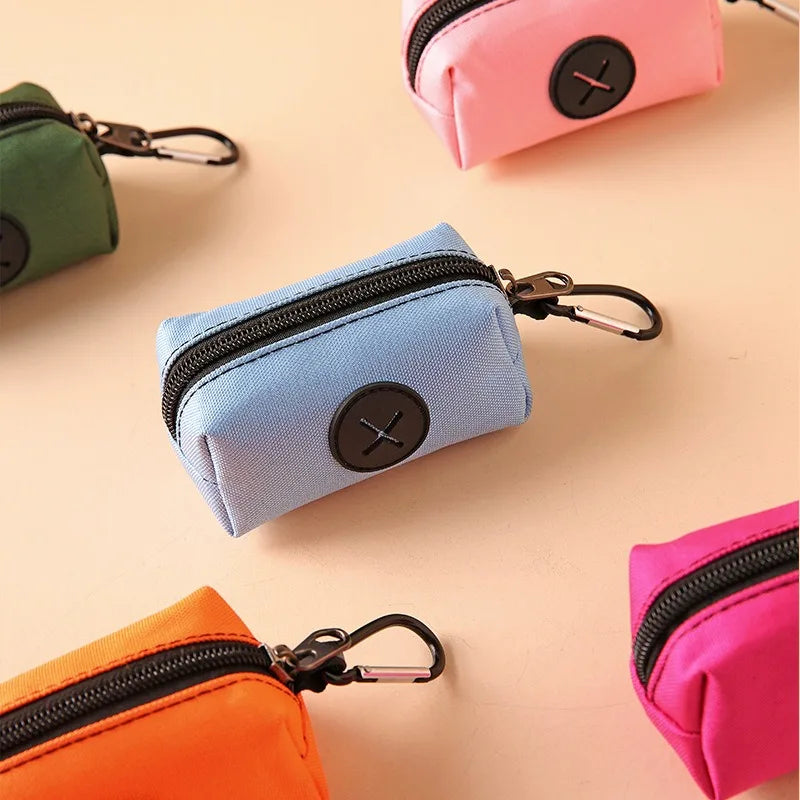 Compact Canvas Pet Waste Bag Holder – Portable Dispenser with Carabiner Clip for Discreet and Convenient Use