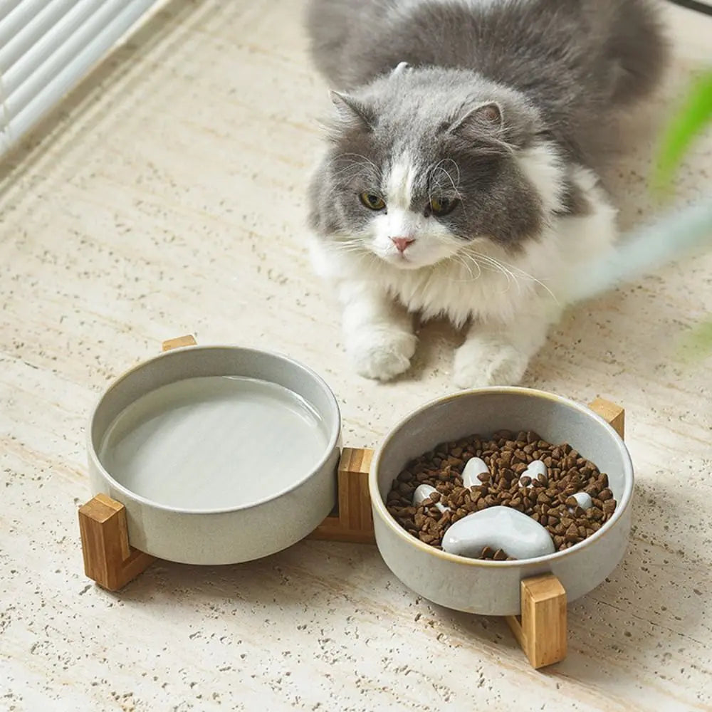 Anti-Choke Slow Feeding Japanese Ceramic Pet Bowl – Stylish & Functional for Healthy Mealtime