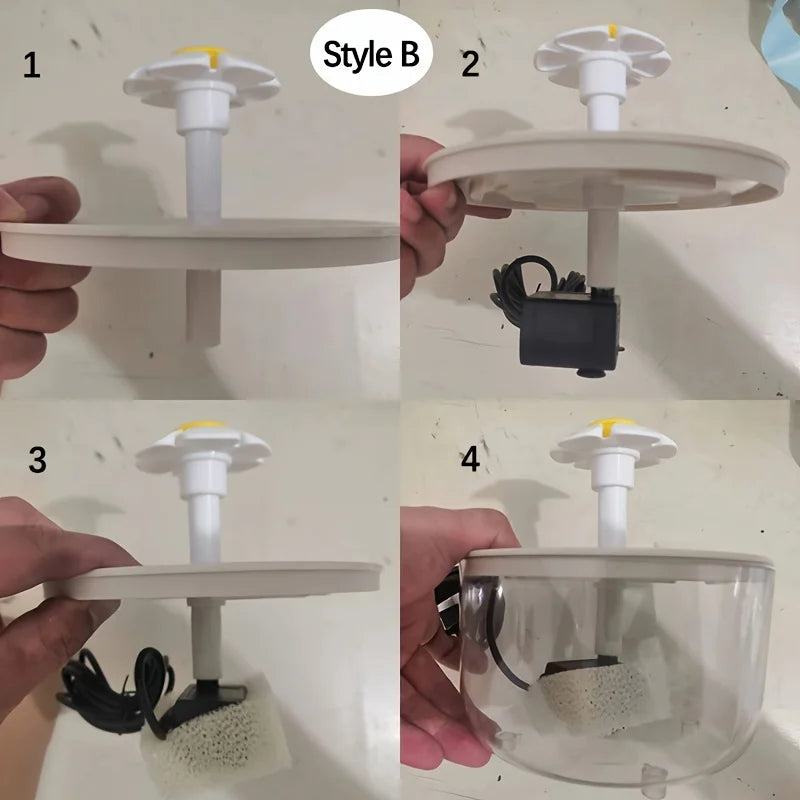 Whisker Wonders: Quiet Flow 1L Cat Fountain with Stylish Filter for Perrr-fect Hydration-USB Electric