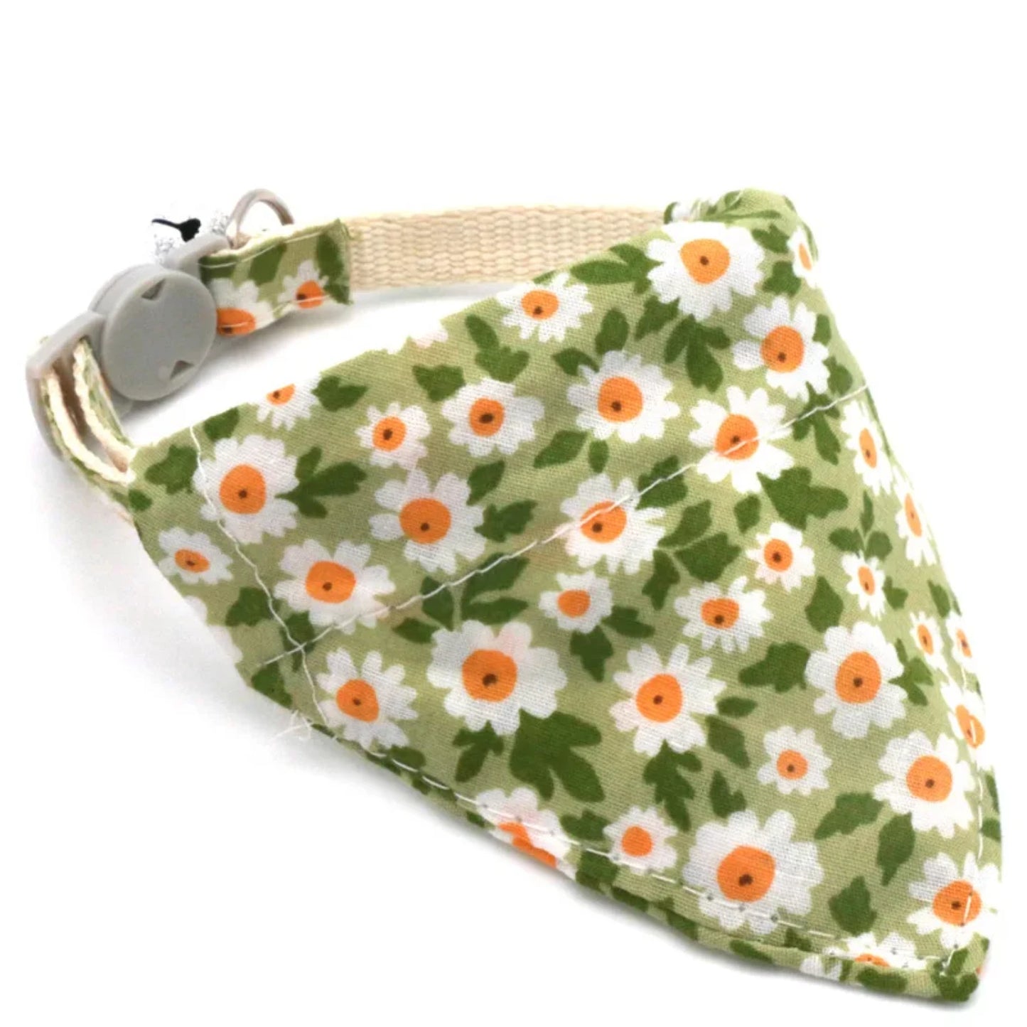 Chic Daisy-Print Adjustable Neck Scarf for Stylish Cats