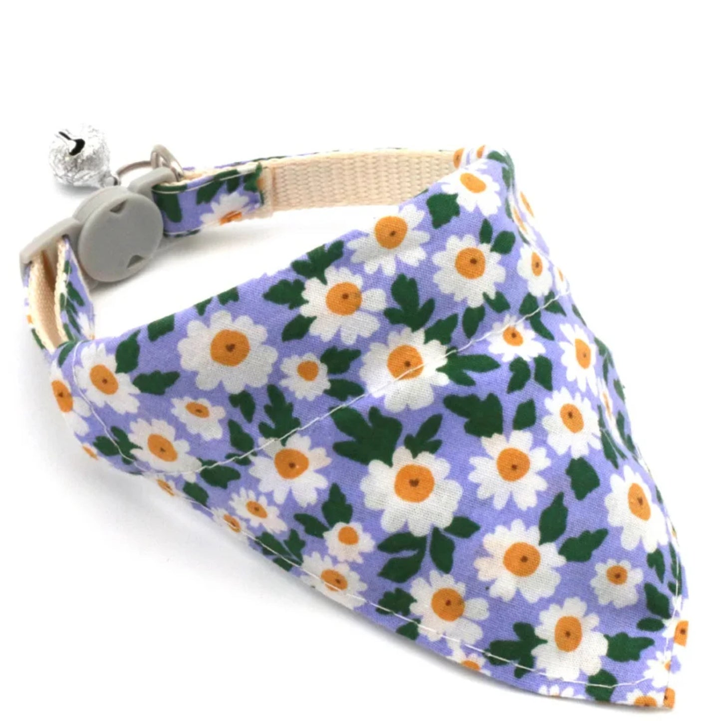 Chic Daisy-Print Adjustable Neck Scarf for Stylish Cats