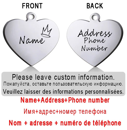 Forever Close Heart ID Tag – Personalized ID Tag Collar