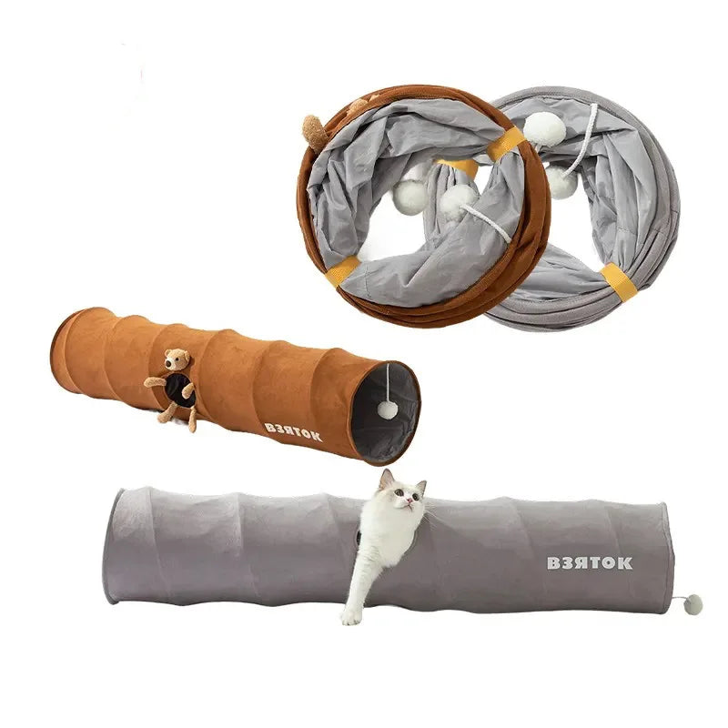 Easy Storage Cat Collapsible Tunnels for Indoors- Very Stylish!