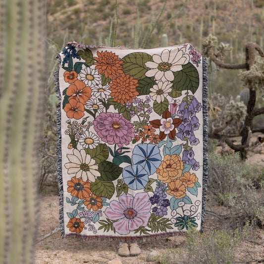 Floral Thread Blanket – Stylish, Durable & Perfect for Home and Adventures and Pet's Comfort