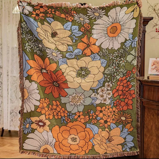 Bohemian Floral Pet Blanket – Stylish & Versatile for Pets and Pet Parents