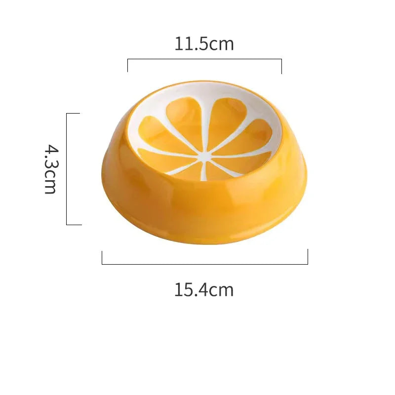 Fruit-Themed Ceramic Pet Bowls – Fun & Functional for Cats and Small Dogs