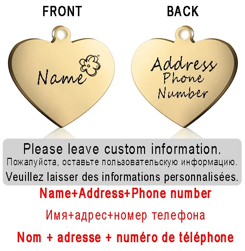 Forever Close Heart ID Tag – Personalized ID Tag Collar