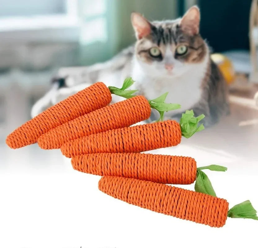 Crunchy Carrot Caper: The Chew-Tastic Toy for Pawsome Feline Fun!