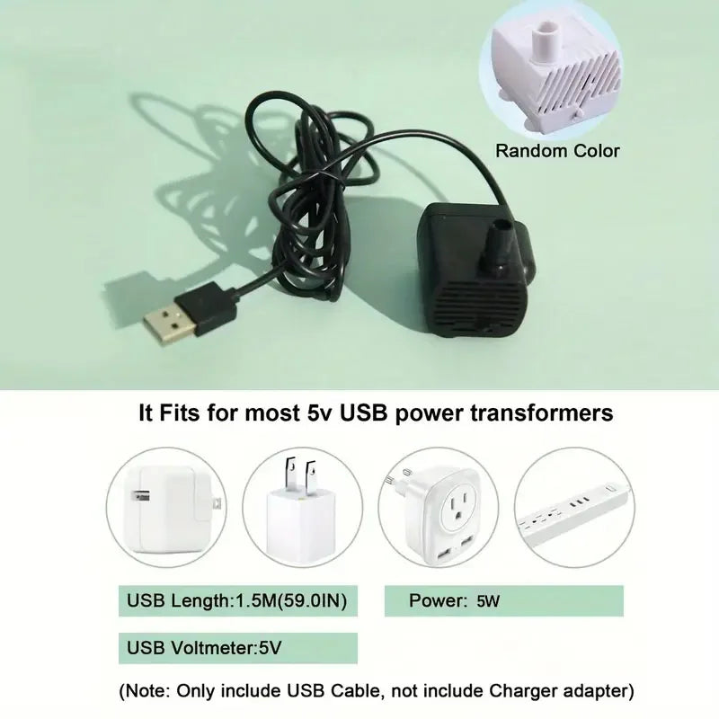 Whisker Wonders: Quiet Flow 1L Cat Fountain with Stylish Filter for Perrr-fect Hydration-USB Electric
