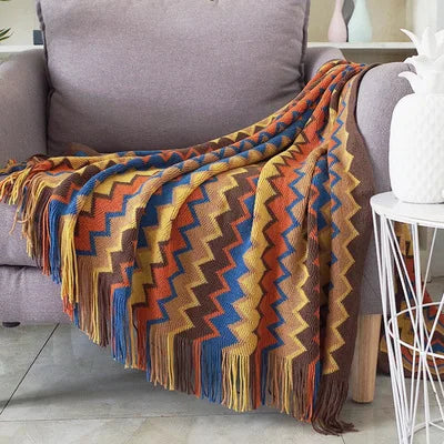 Boho-Inspired Woven Blanket – Stylish, Versatile & Retro-Chic