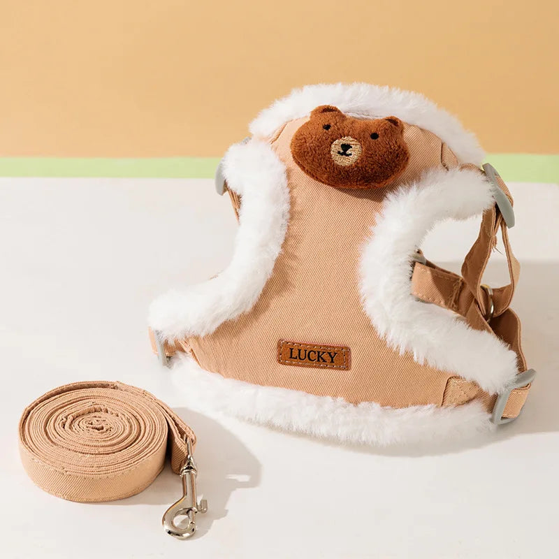 Winter Warm Adjustable Dog Harness – Lovely, Stylish & Perfect for Small Pets
