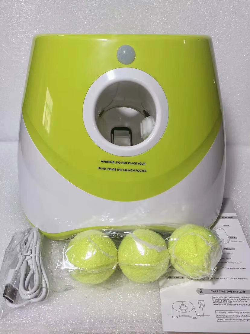 Tennis Ball Launcher Interactive Dog Training - Non- Stop Fetch Fun!