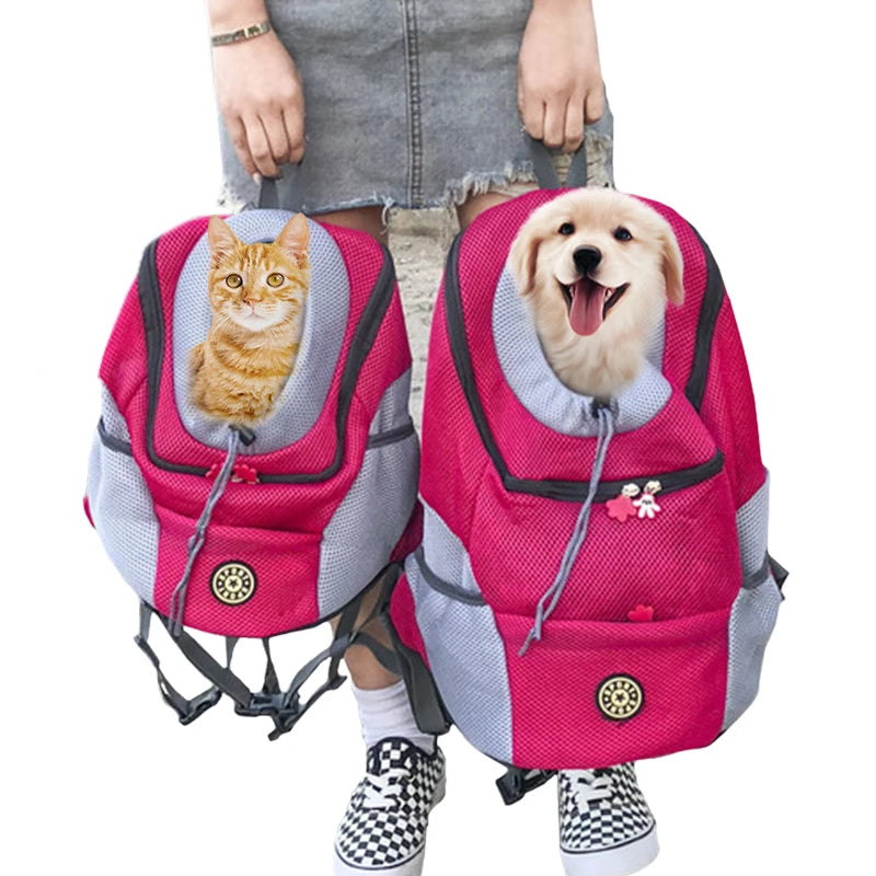 Moto Pet Adventure Gear: Double Shoulder Mesh Backpack for Your Furry Co-Pilot