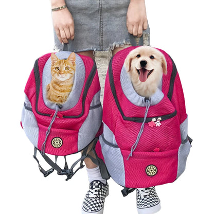 Moto Pet Adventure Gear: Double Shoulder Mesh Backpack for Your Furry Co-Pilot