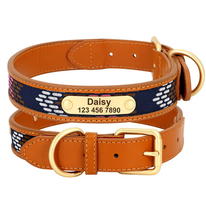 Ethnic Embroidery Personalized Dog Collar – Stylish, Customizable & Perfect for All Breeds
