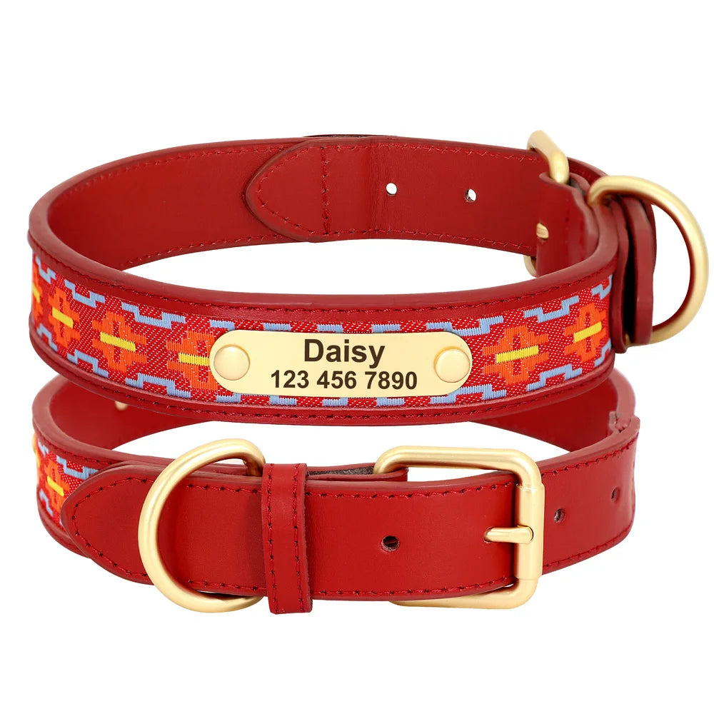 Ethnic Embroidery Personalized Dog Collar – Stylish, Customizable & Perfect for All Breeds