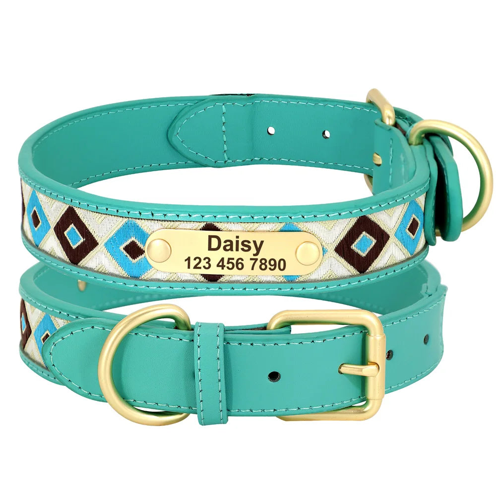 Ethnic Embroidery Personalized Dog Collar – Stylish, Customizable & Perfect for All Breeds
