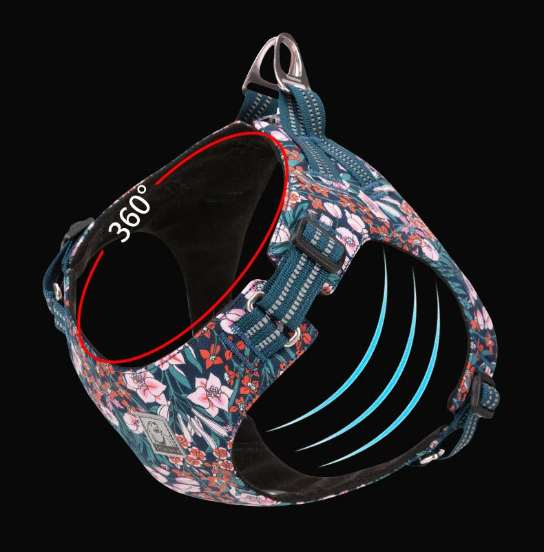 Floral Dog Harness – Stylish, Safe, and Durable for All Breeds