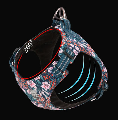 Floral Dog Harness – Stylish, Safe, and Durable for All Breeds