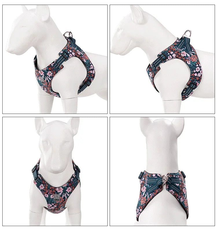Floral Dog Harness – Stylish, Safe, and Durable for All Breeds