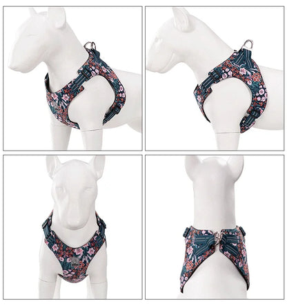 Floral Dog Harness – Stylish, Safe, and Durable for All Breeds