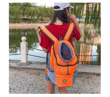 Moto Pet Adventure Gear: Double Shoulder Mesh Backpack for Your Furry Co-Pilot
