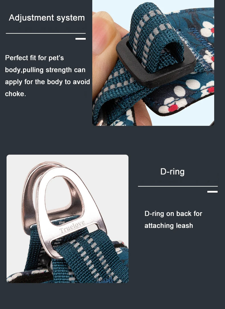 Floral Dog Harness – Stylish, Safe, and Durable for All Breeds