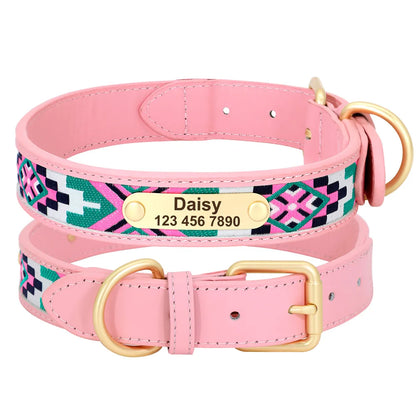Ethnic Embroidery Personalized Dog Collar – Stylish, Customizable & Perfect for All Breeds
