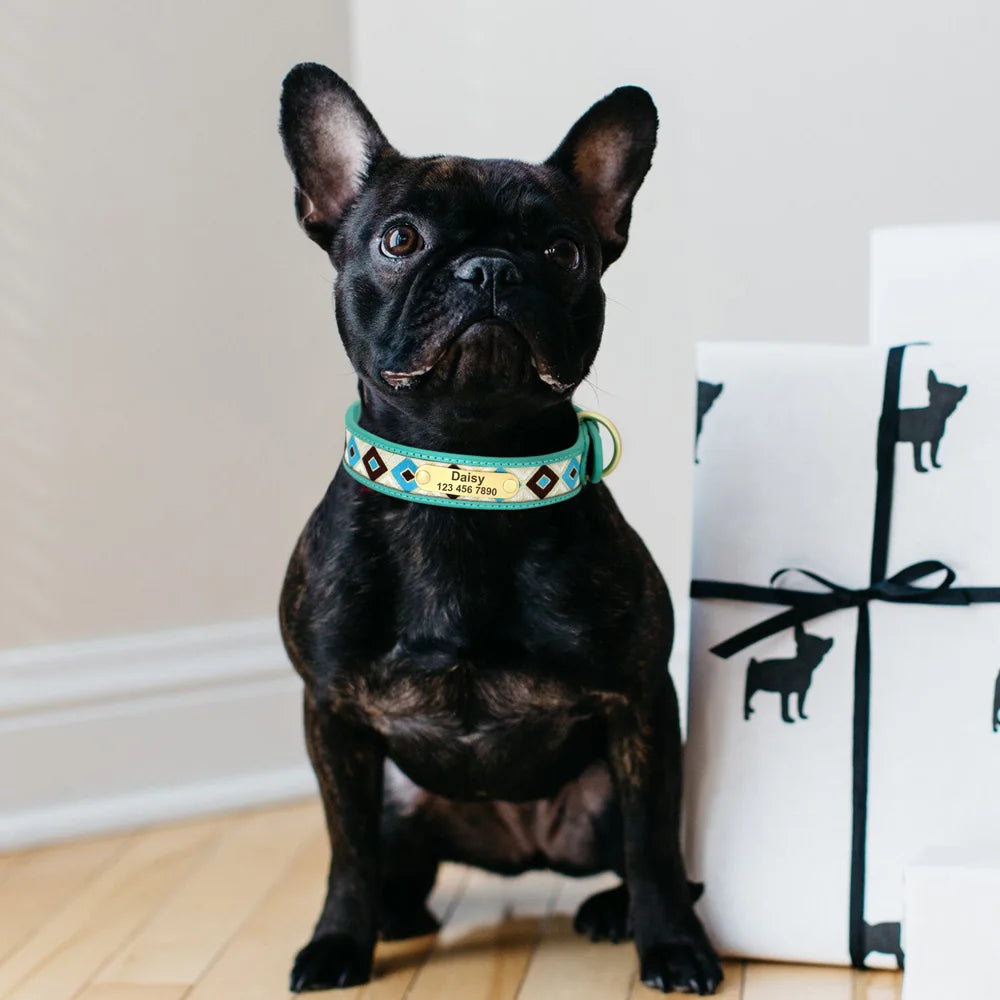 Ethnic Embroidery Personalized Dog Collar – Stylish, Customizable & Perfect for All Breeds
