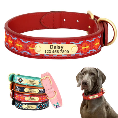 Ethnic Embroidery Personalized Dog Collar – Stylish, Customizable & Perfect for All Breeds
