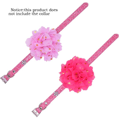 Big Flower Pet Collar Charms – Stylish & Easy-to-Remove Accessories for Cats and Dogs