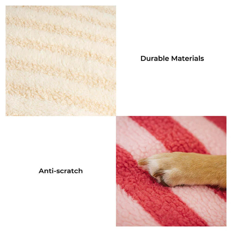 Paw Shape Trendy Striped Pattern Pet Dog Bed All Seasons Polygonal Calming Bean Bag Dog Bed Cozy and Comfy Pet Cushion for Puppy