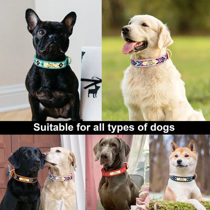 Ethnic Embroidery Personalized Dog Collar – Stylish, Customizable & Perfect for All Breeds