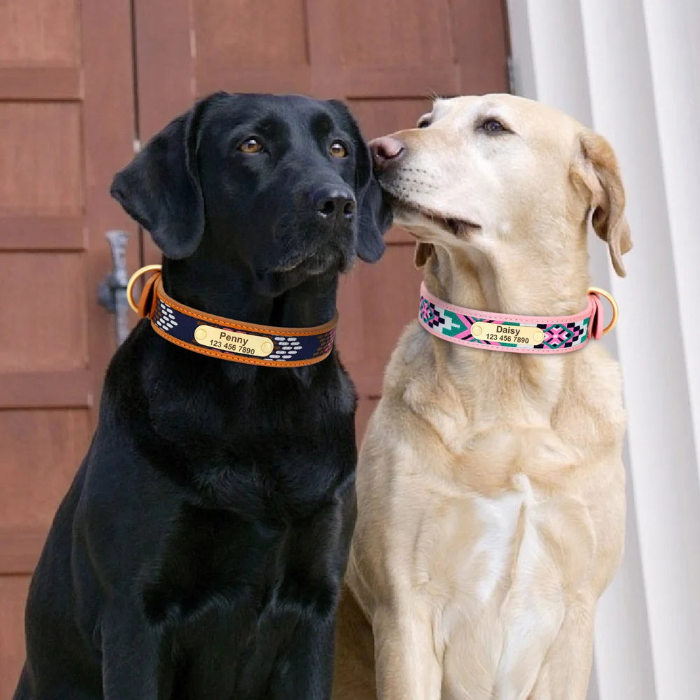 Ethnic Embroidery Personalized Dog Collar – Stylish, Customizable & Perfect for All Breeds