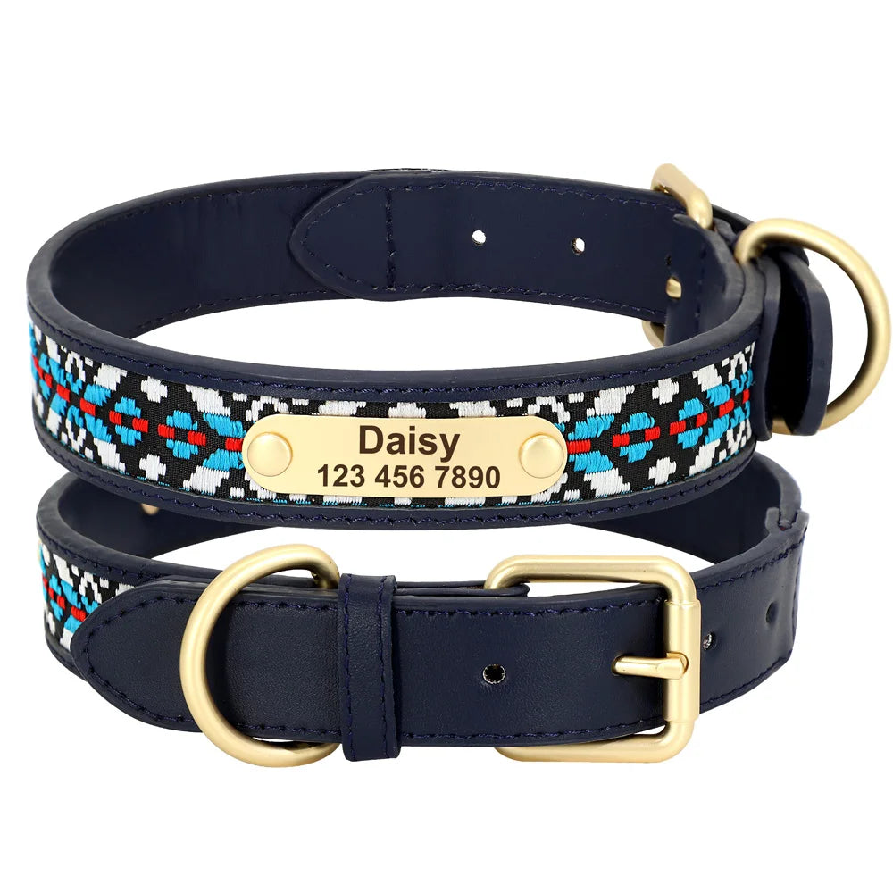 Ethnic Embroidery Personalized Dog Collar – Stylish, Customizable & Perfect for All Breeds