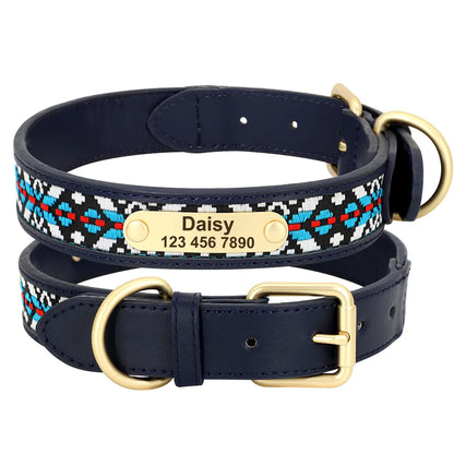 Ethnic Embroidery Personalized Dog Collar – Stylish, Customizable & Perfect for All Breeds