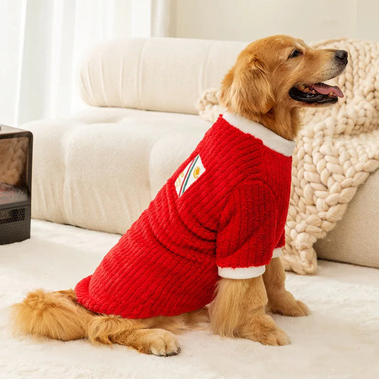 Big Paw Adventures: Cozy Winter Fleece Sweater for Your Large Breed Explorer