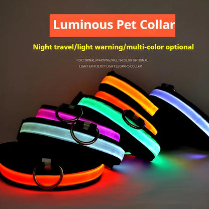 Glow-in-the-Dark LED Dog Collar & Leash – Night Safety for Your Luminous Pet