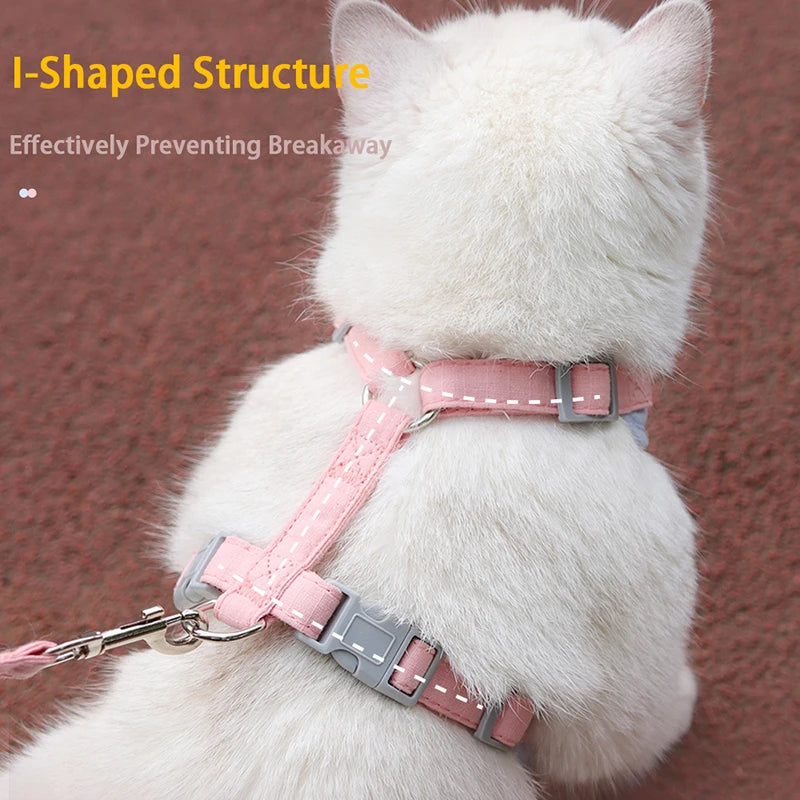 Breathable Cat Harness & Leash Set – Adjustable Vest for Small to Medium Cats and Dogs