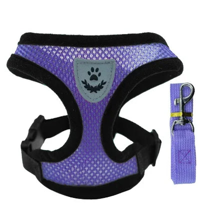Adjustable Reflective Cat Harness & Leash Set – Soft Mesh for Cats and Small Dogs