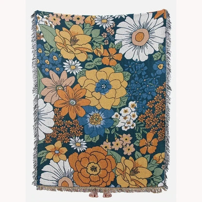Cozy Geometric Cotton-Linen Blanket for Outdoor Adventures and Pet Lovers