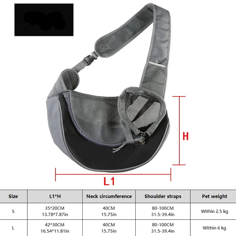 Trail Tails Carrier: Breathable Crossbody Pet Bag for Hiking and Camping Adventures