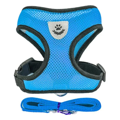 Adjustable Reflective Cat Harness & Leash Set – Soft Mesh for Cats and Small Dogs