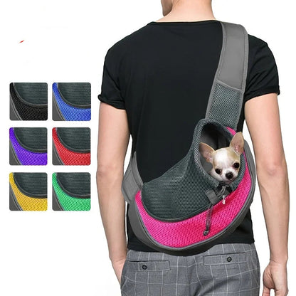 Trail Tails Carrier: Breathable Crossbody Pet Bag for Hiking and Camping Adventures