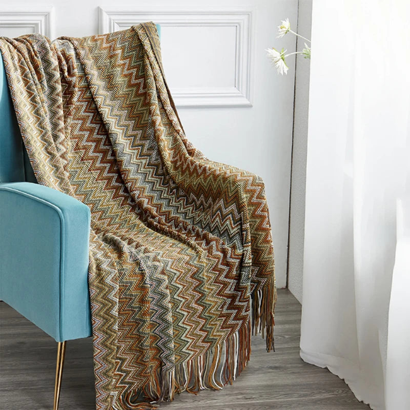 Boho-Inspired Woven Blanket – Stylish, Versatile & Retro-Chic