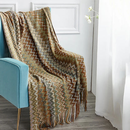Boho-Inspired Woven Blanket – Stylish, Versatile & Retro-Chic
